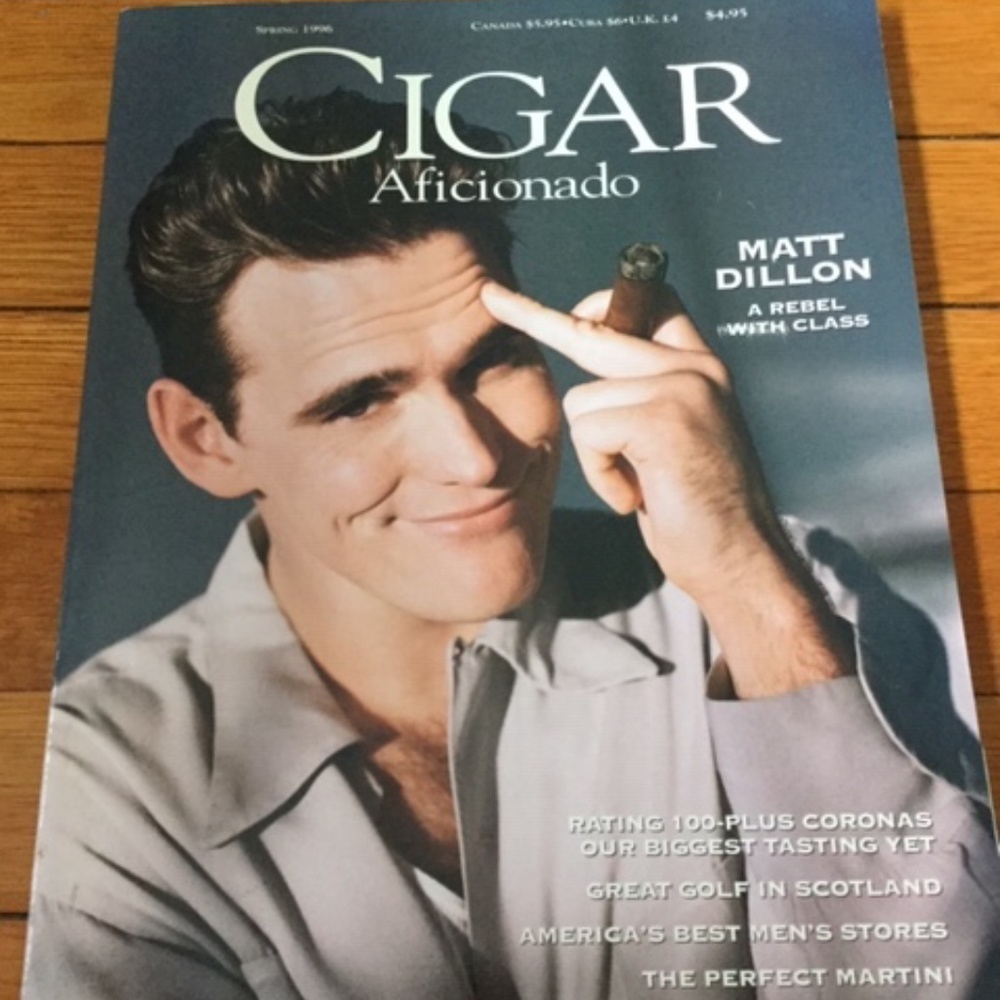 Cigar Aficionado Magazine Spring 1996 Matt Dillon Collectors Item